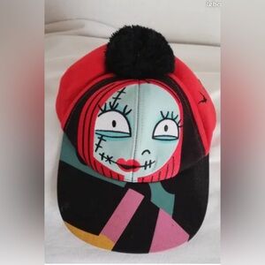 Disney Parks Nightmare Before Christmas Sally patchwork Pom Pom baseball cap